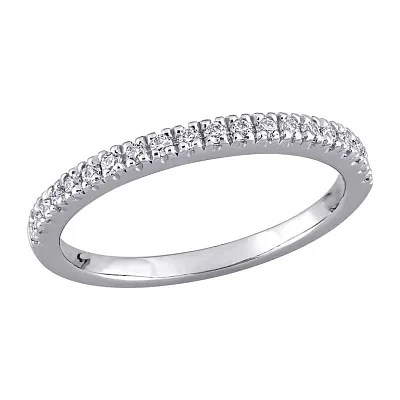 Womens 2MM 1/5 CT. Lab Created White Moissanite 10K Gold Band