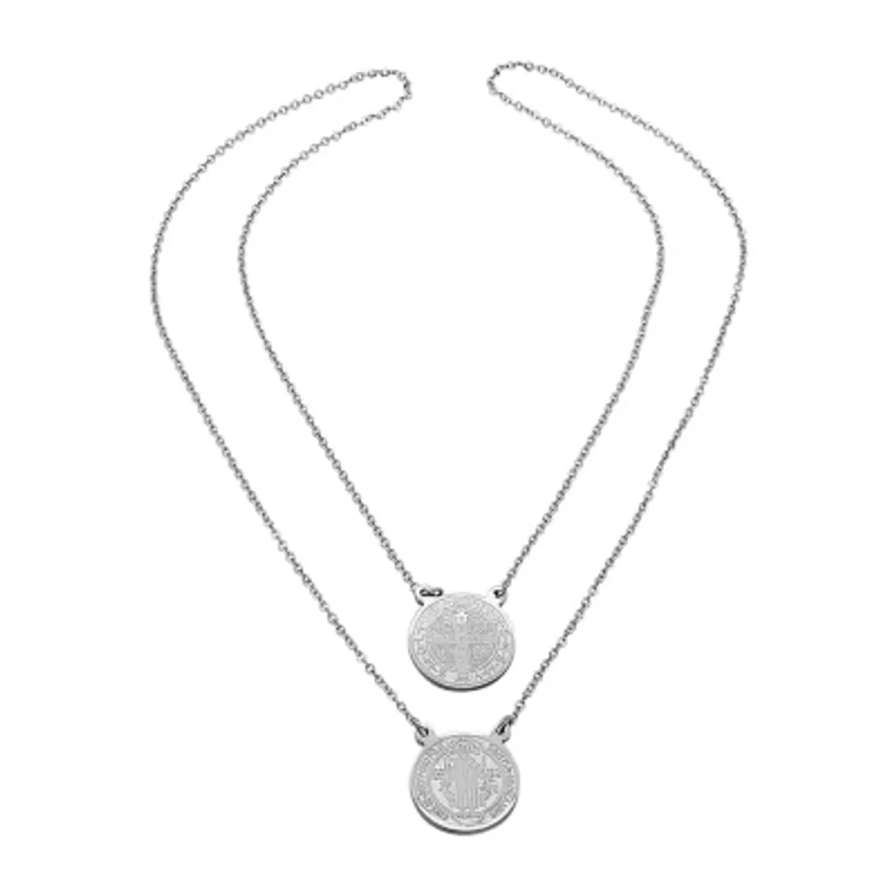 Steeltime Mens Stainless Steel 28 Inch Pendant Necklace
