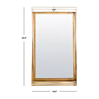 Safavieh Resa Gold Retro Wall Mount Rectangular Wall Mirror