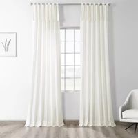 Exclusive Fabrics & Furnishing Solid 100% Cotton Tie Top Light-Filtering Single Curtain Panel