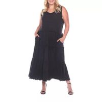 White Mark Womens Sleeveless Midi Plus Maxi Dress