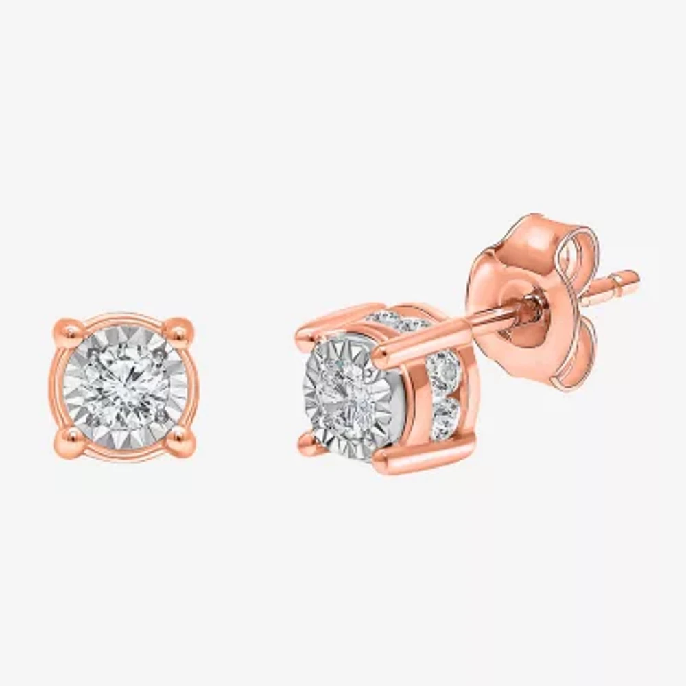 TruMiracle 1/2 CT. T.W. Natural Diamond 10K or 14K Gold Round Stud Earrings