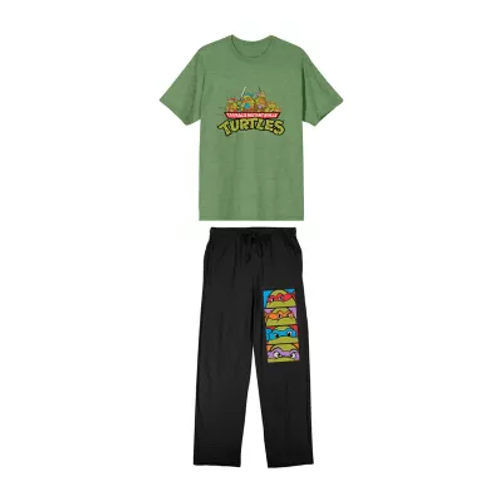Teenage Mutant Ninja Turtle Mens Crew Neck Short Sleeve 2-pc. Pajama Sets