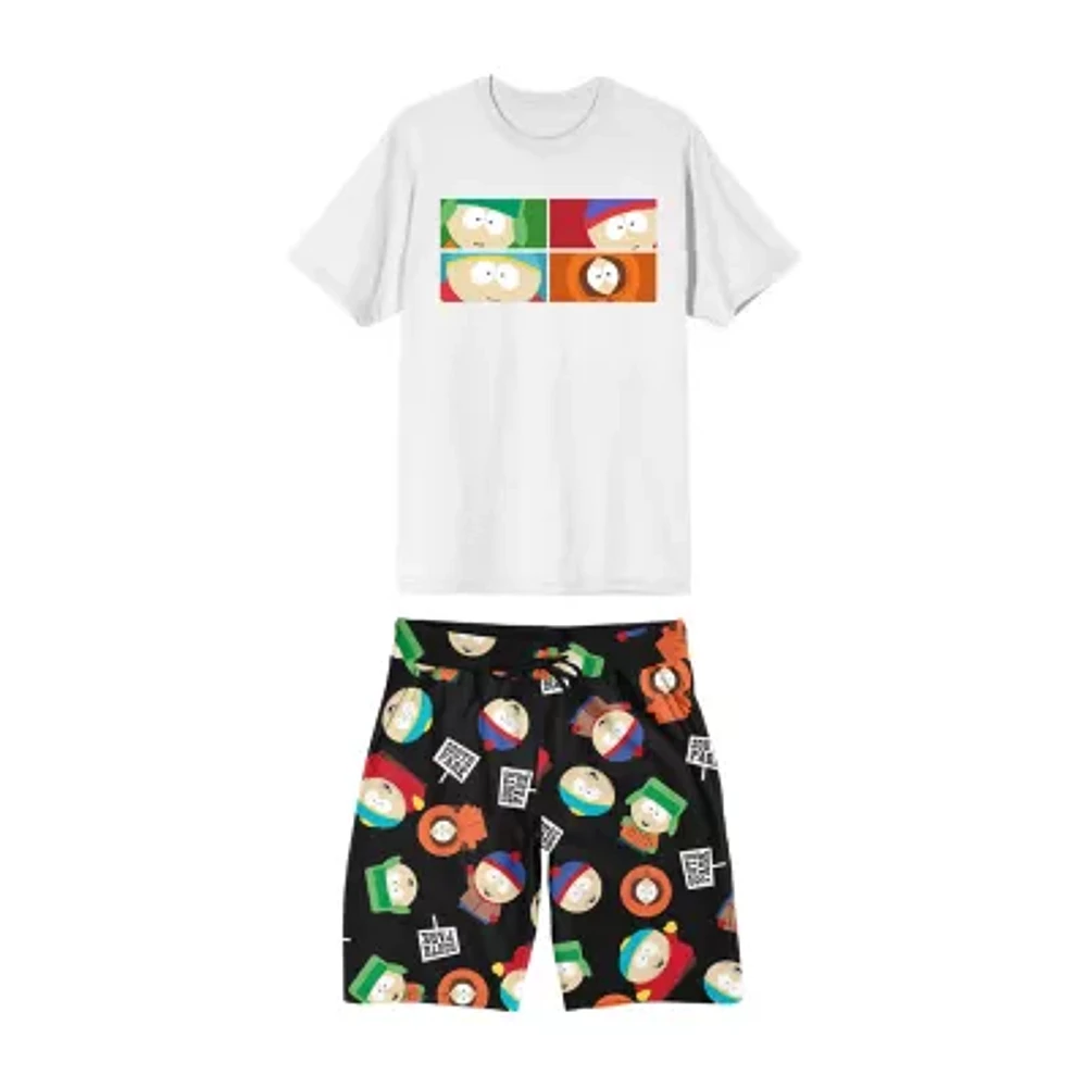 South Park Mens Crew Neck Short Sleeve 2-pc. Pajama Sets