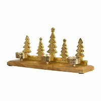 Northlight "13"" Gold Metal Tealight" Candle Holder