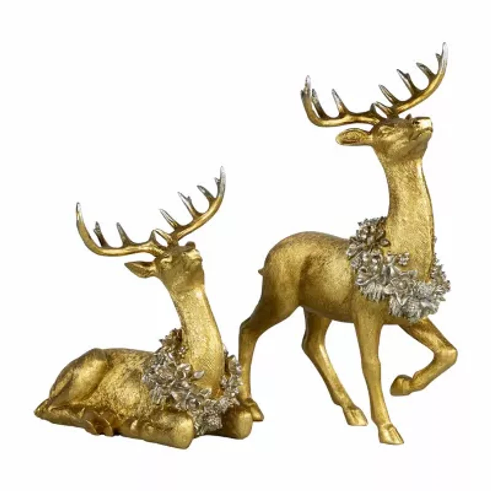 Northlight Reindeer With Wreaths 2-pc. Christmas Tabletop Decor