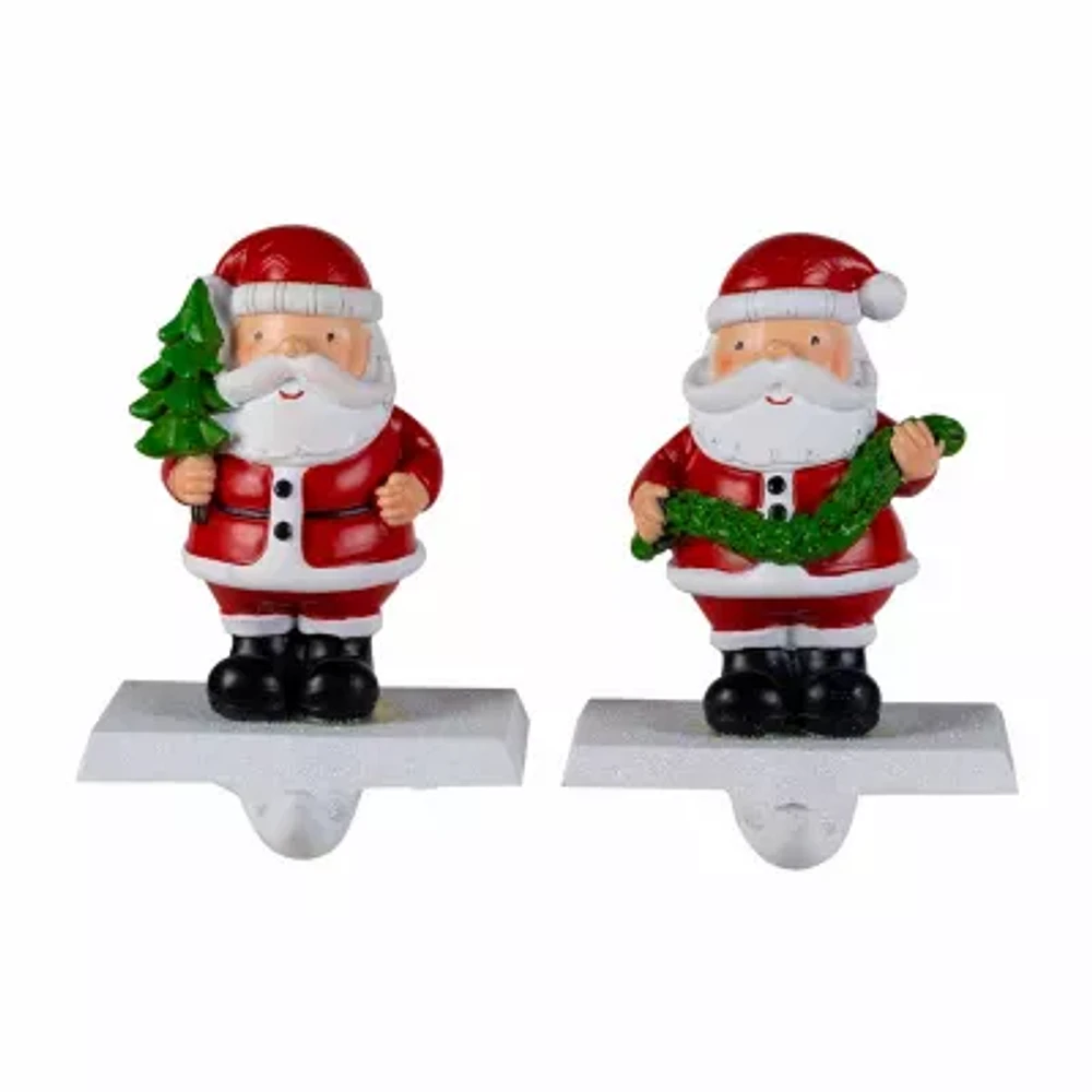 Northlight 4.75" Santa Stocking Holders 2-pc. Christmas Stocking Holder