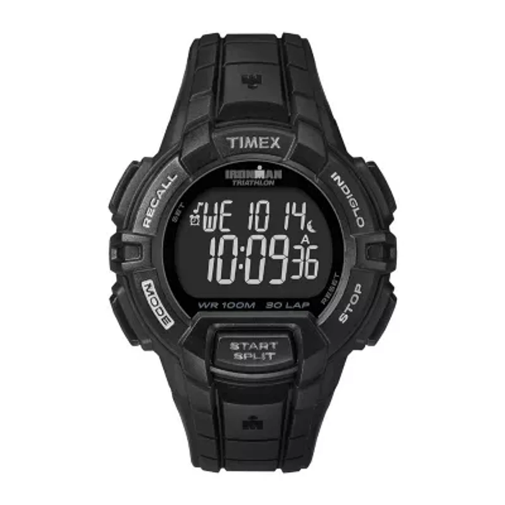 Timex® Ironman Rugged Mens 30-Lap Black Dial Watch