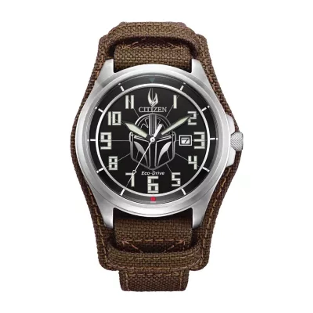 Citizen Mandalorian Star Wars Mens Brown Leather Strap Watch Aw1411-05w