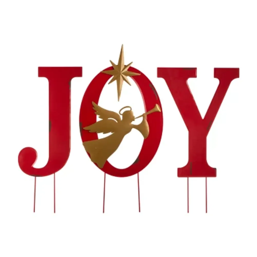 Glitzhome Metal Joy Angel Christmas Yard Art