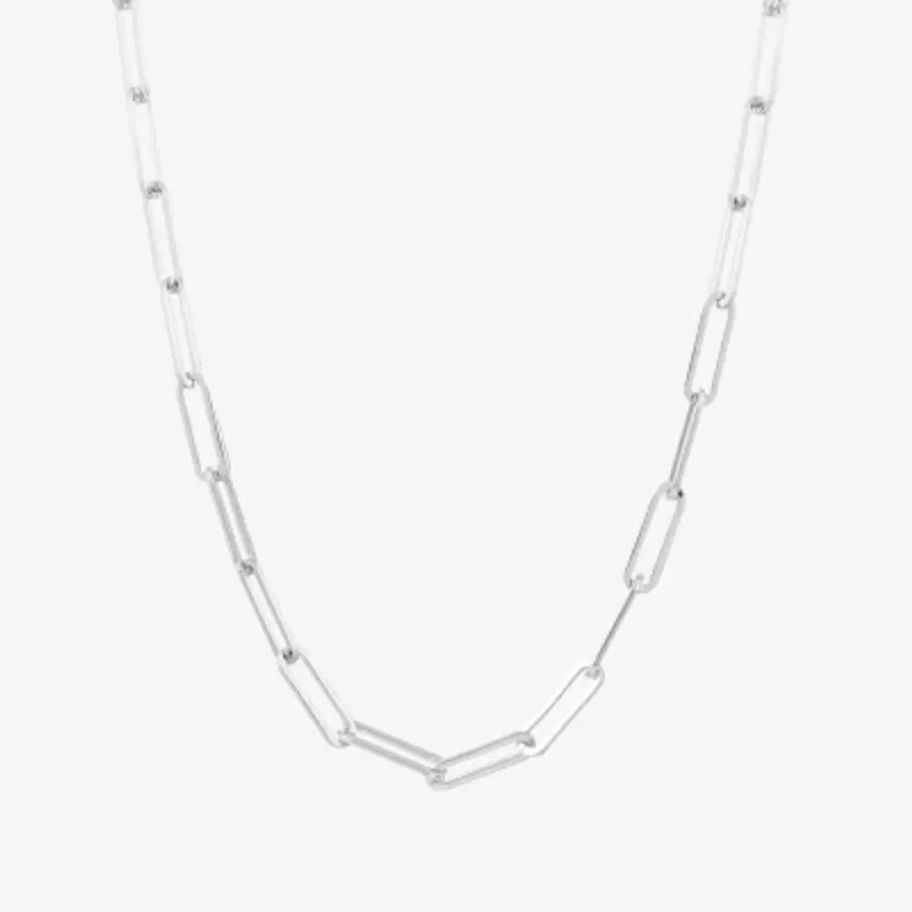 Silver Reflections Womens Pure Silver Over Brass Inch Link Chain Necklace