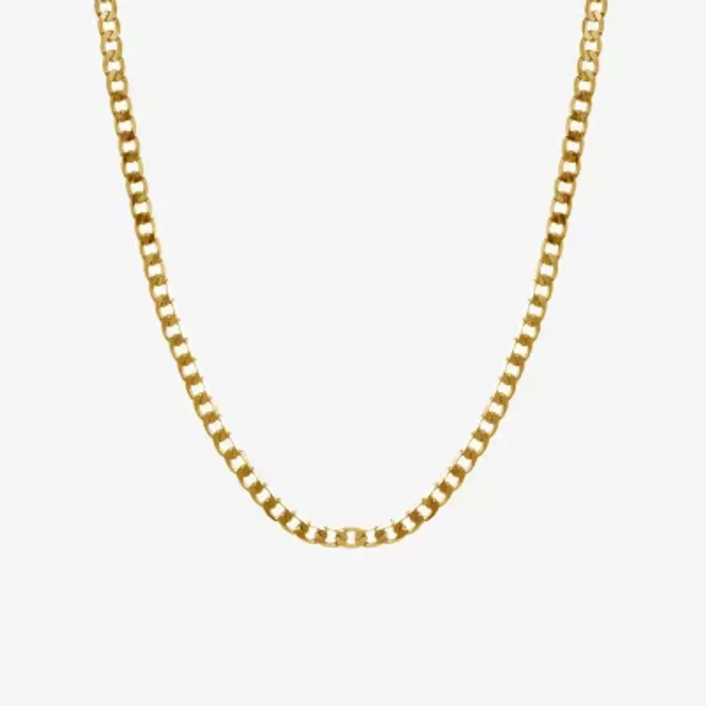 Silver Reflections Womens 14K Gold Over Brass Inch Link Chain Necklace