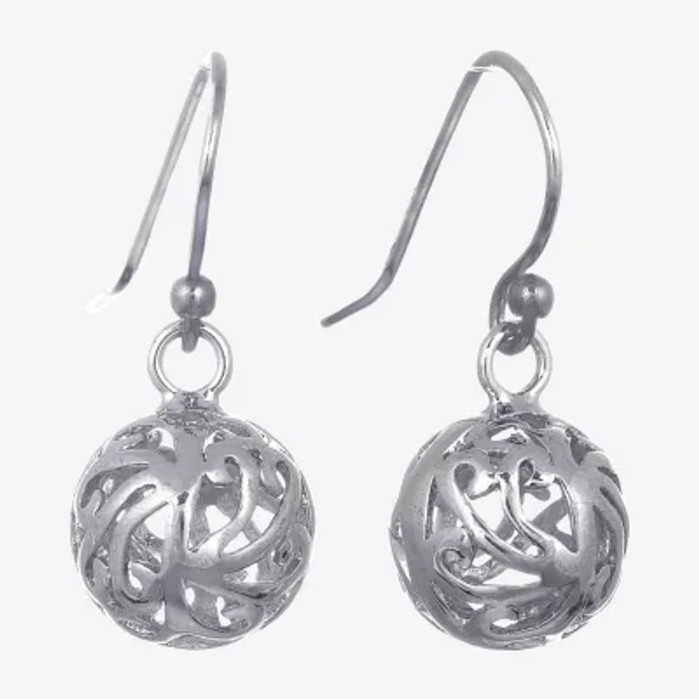 Silver Reflections Womens Pure Silver Over Brass Drop Earrings