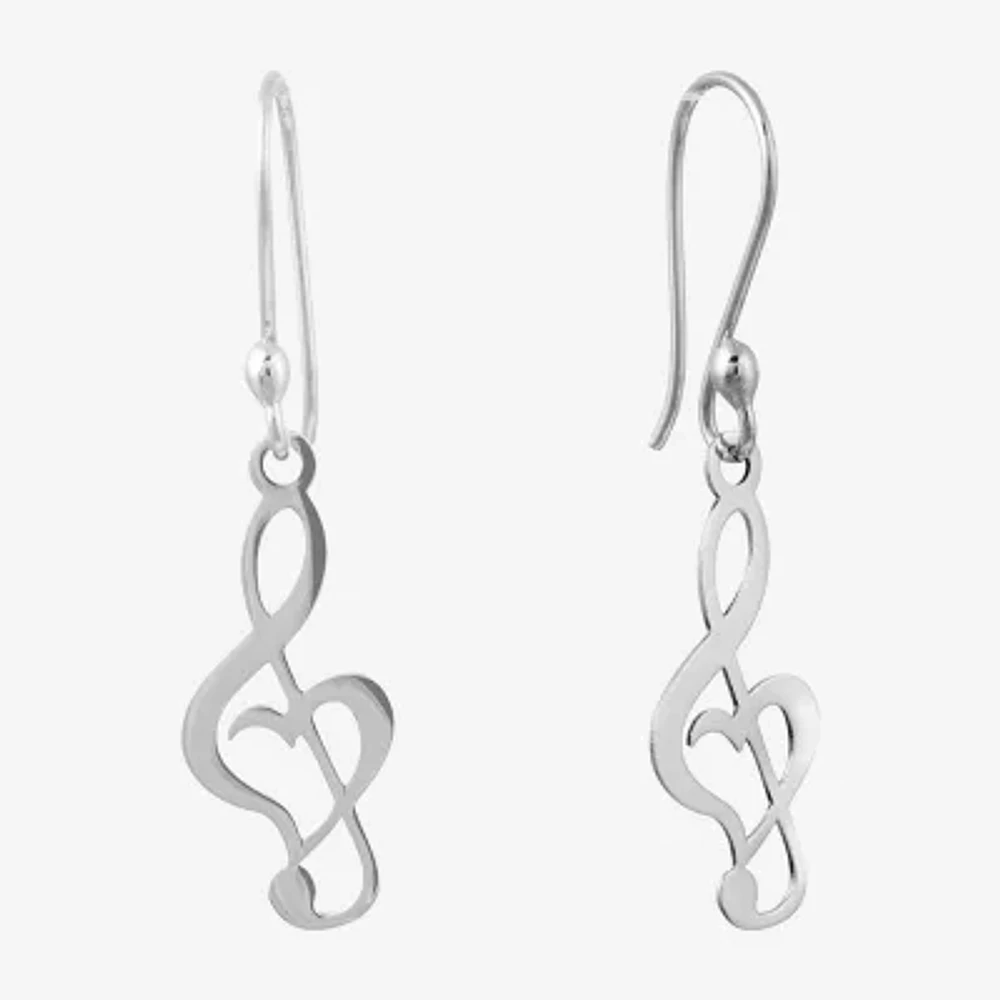Silver Treasures Womens Sterling Silver Drop Earrings