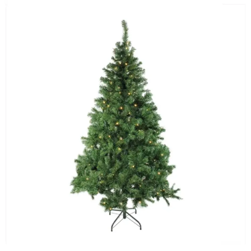 6' Pre-Lit Mixed Classic Pine Medium Artificial Christmas Tree Warm Clear LED Lights