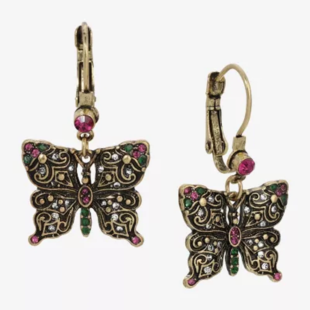 1928 Womens Butterfly Drop Earrings