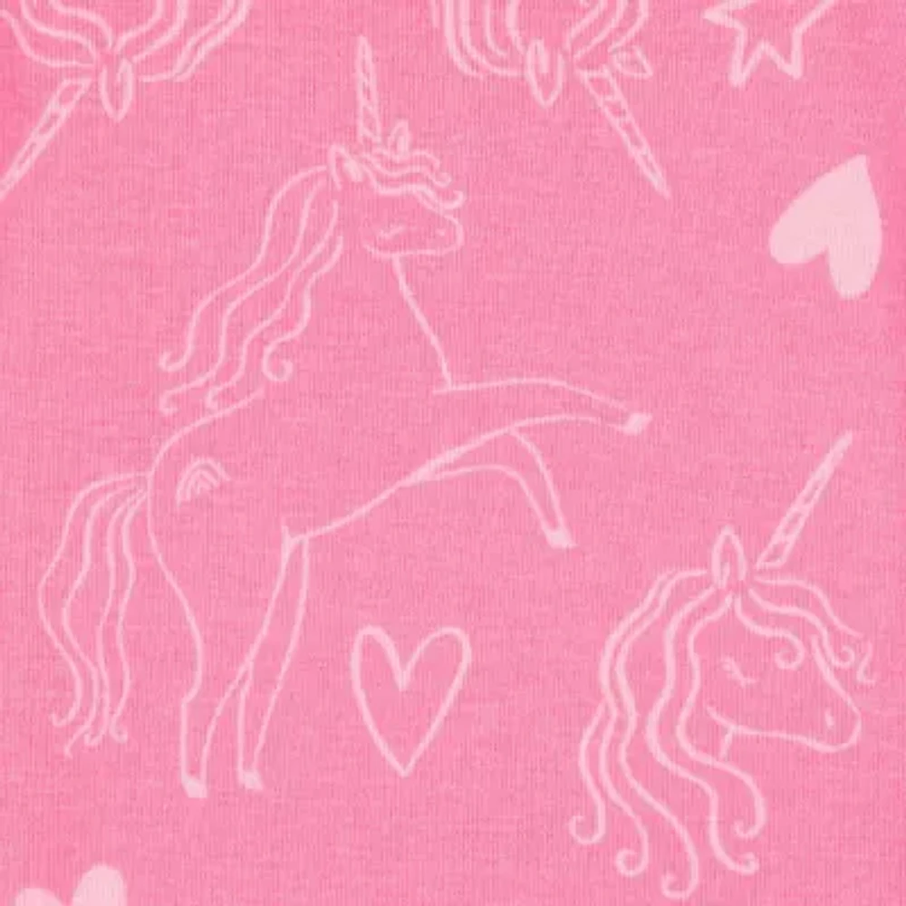 Carter's Baby Girls Rib Round Neck Short Sleeve 4-pc. Pajama Sets