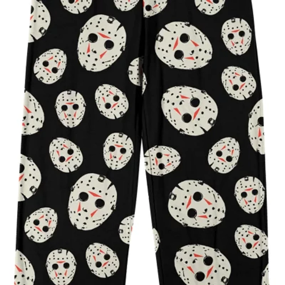 Friday The 13th Jason Mask Mens Fleece 1 Pair Pajama Pants