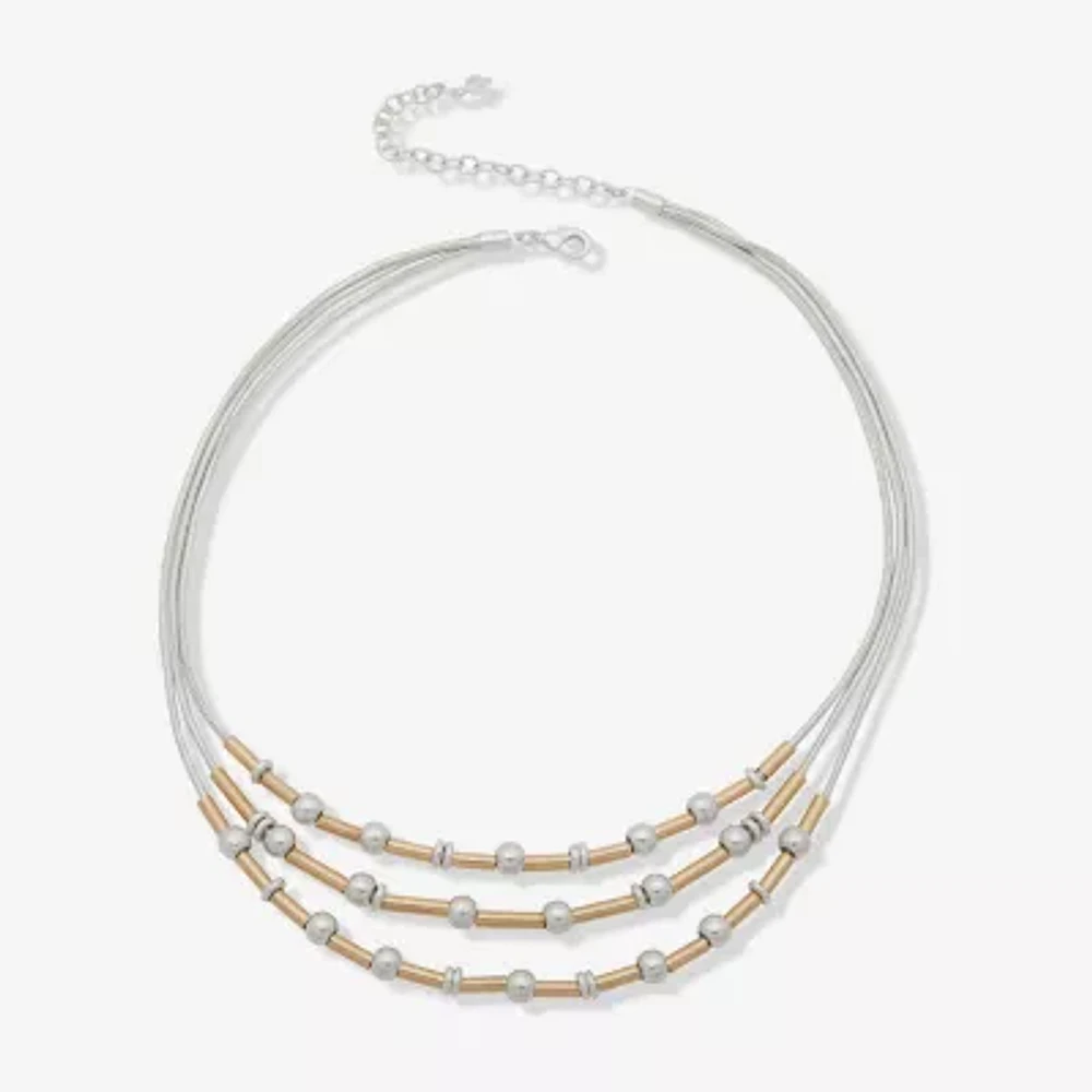a.n.a Two Tone Womens 16 Inch Strand Necklace