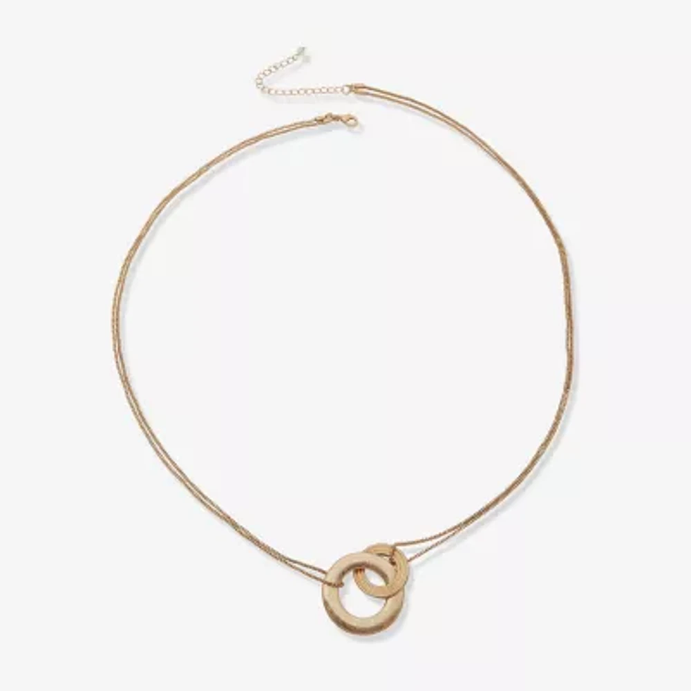a.n.a Two Tone Womens Surgical Steel 16 Inch Y Necklace