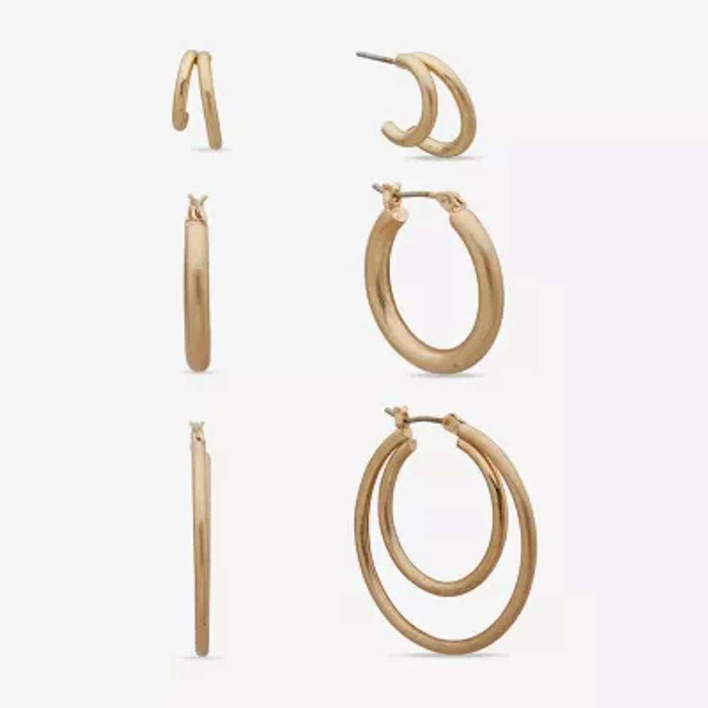 a.n.a Gold Tone Womens Pair Earring Set