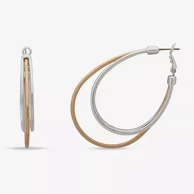 a.n.a Two Tone Womens 58.8mm Hoop Earrings