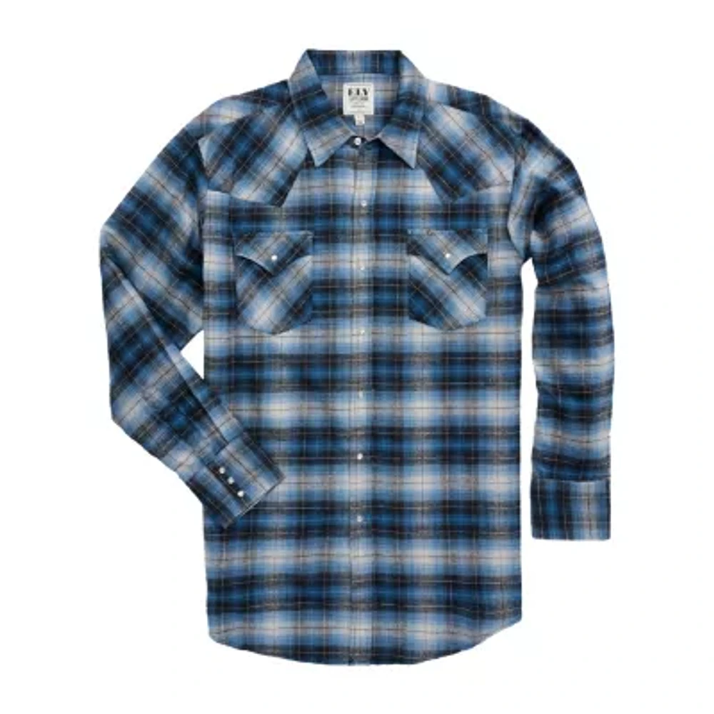 Ely Cattleman Unlined Mens Long Sleeve Classic Fit Flannel Shirt