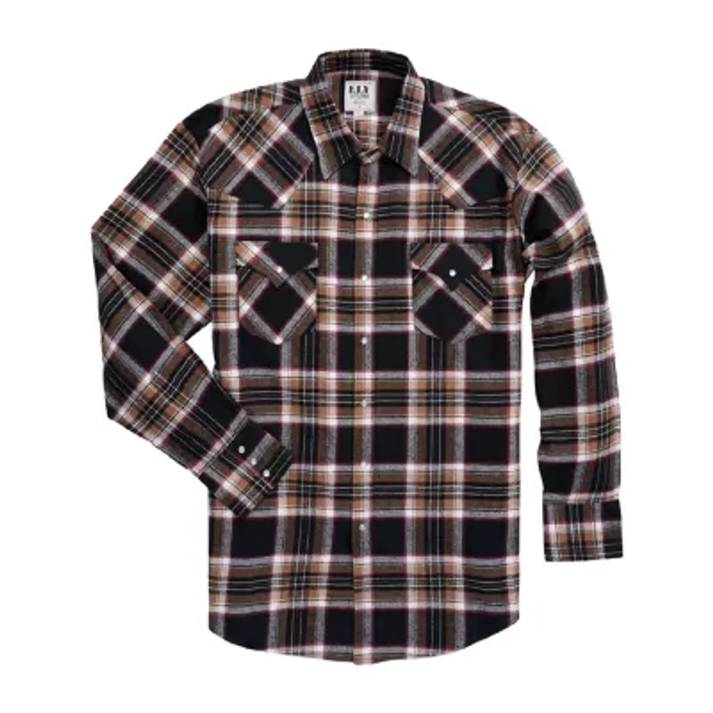 Ely Cattleman Brawny Mens Long Sleeve Classic Fit Flannel Shirt