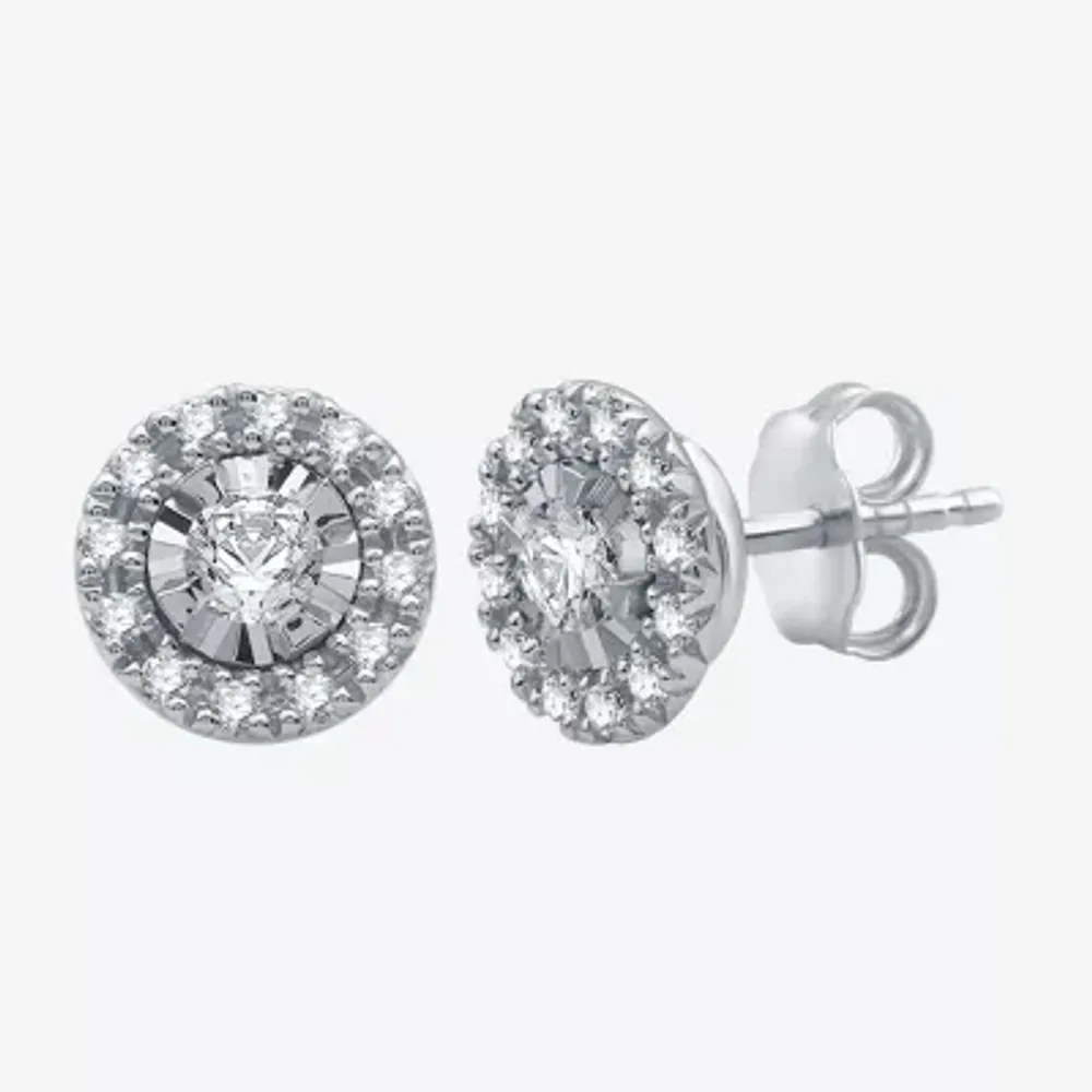 Ever Star (G / Si2-Si3) Womens 1 CT. T.W. Lab Grown White Diamond 10K White Gold Round 2-pc. Jewelry Set
