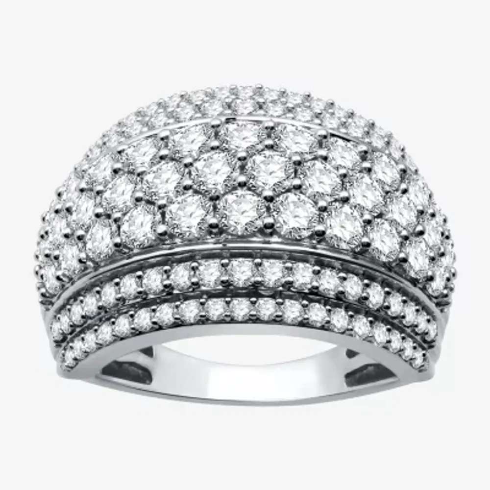 (H-I / I1) Womens 3 CT. T.W. Lab Grown White Diamond 10K Gold Anniversary Band
