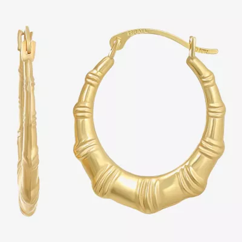 Womens 10K Gold 18mm Round Hoop Earrings