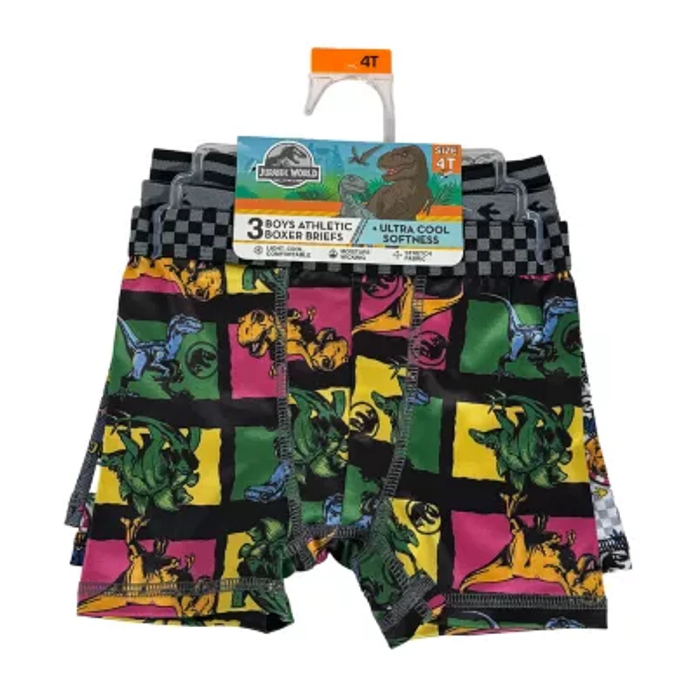 Toddler Boys Jurassic World 3 Pack Boxer Briefs Tabp1240