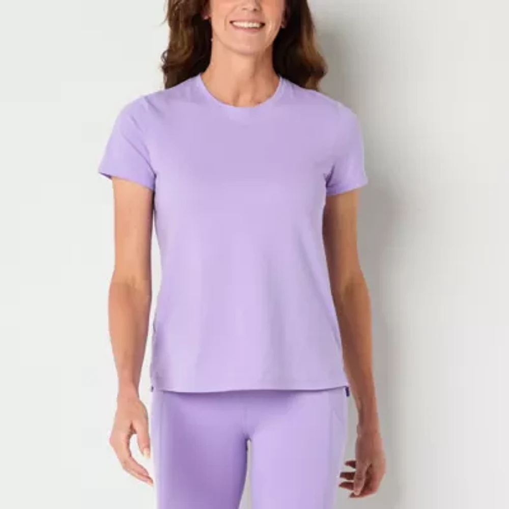 Xersion Womens Cotton Crew Neck Short Sleeve T-Shirt Tall