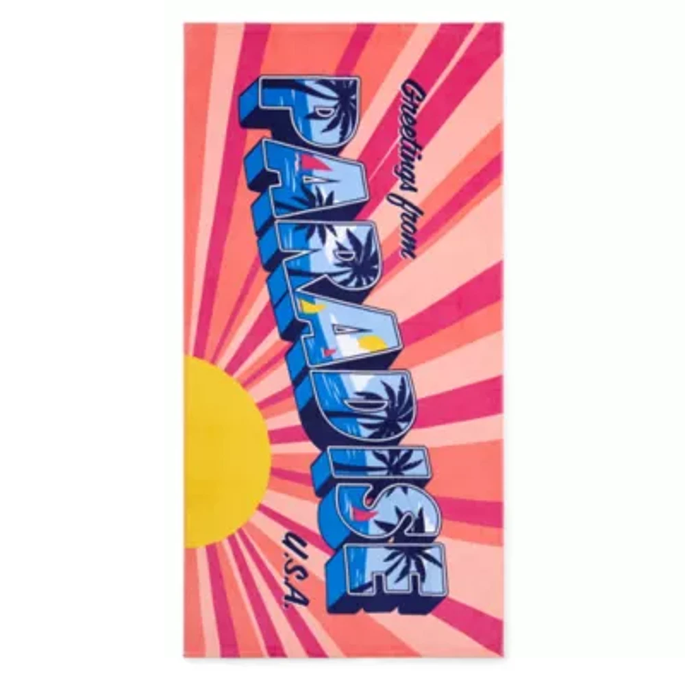 Outdoor Oasis Welcome To Paradise Beach Towel