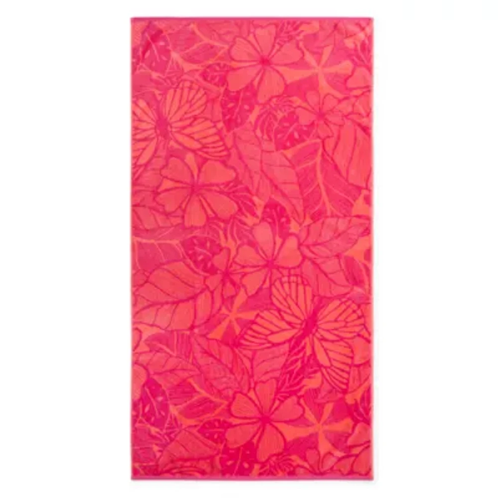 Outdoor Oasis Butterfly Floral Beach Towel