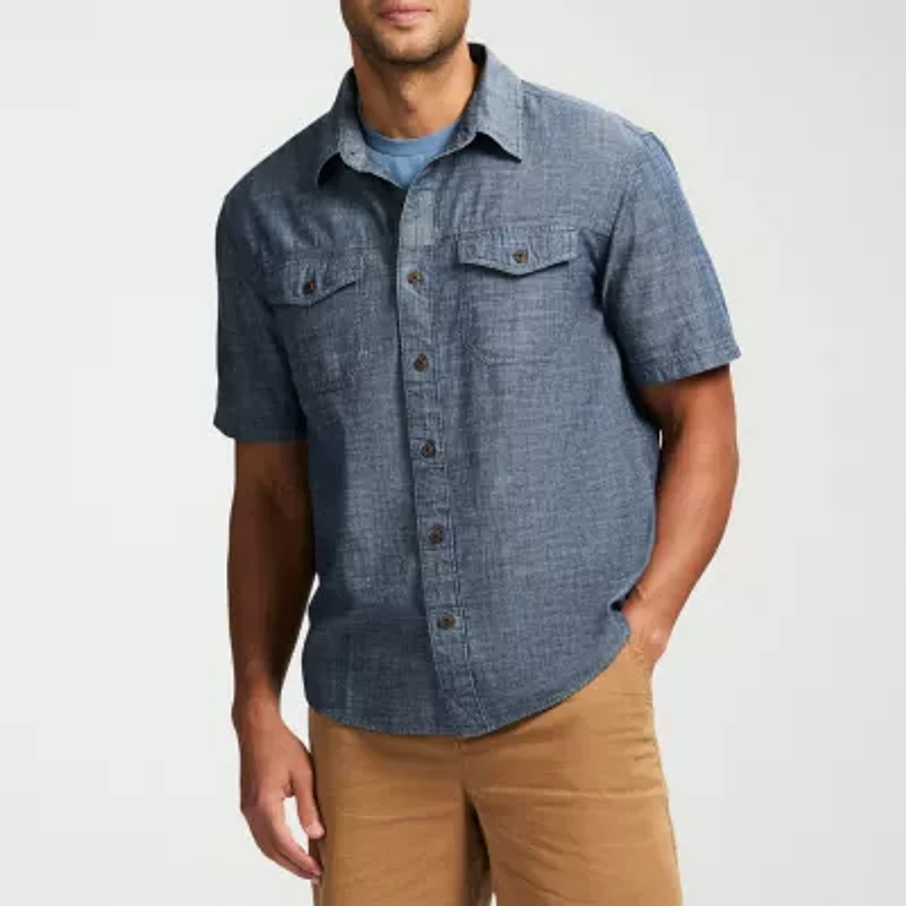 CAT Utility Mens Short Sleeve Regular Fit Button-Down Shirt