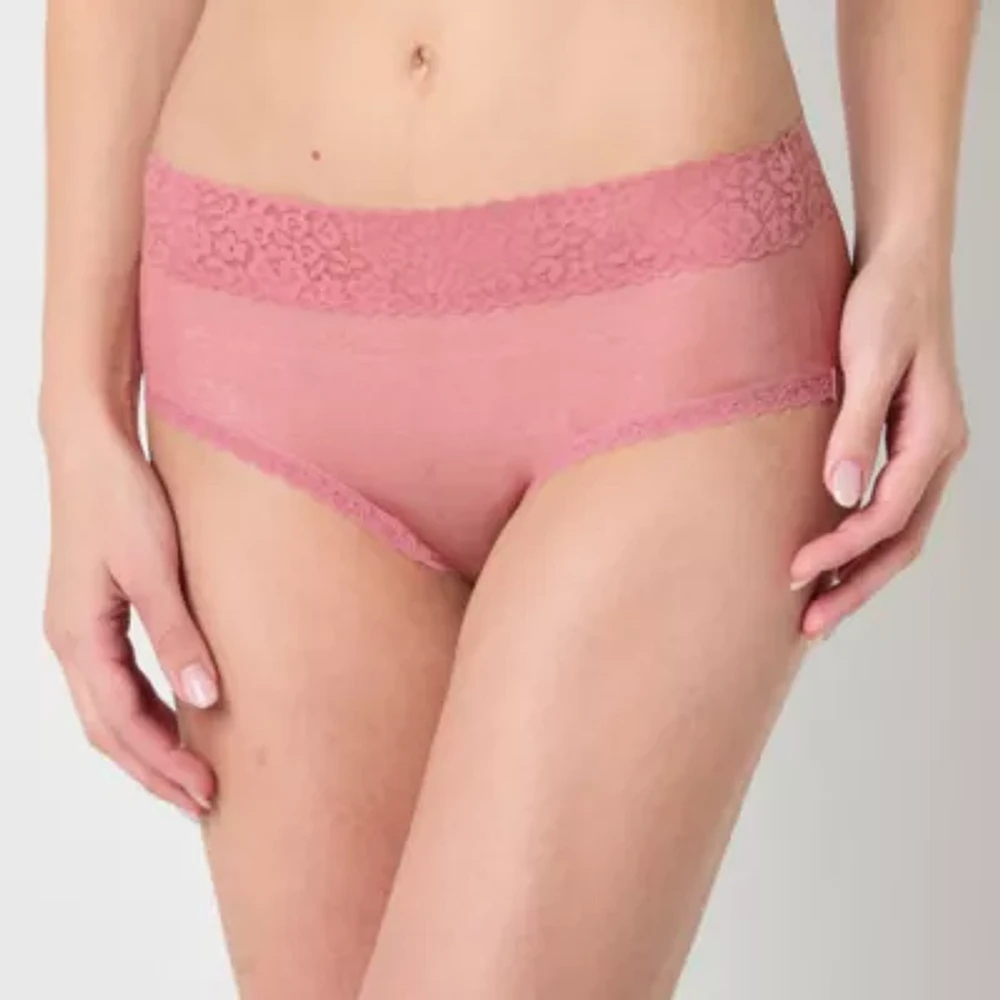 Ambrielle Everyday Hipster with Lace Trim Panty