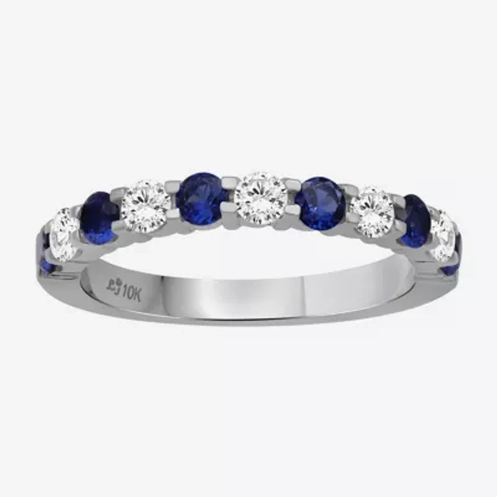 Womens Gemstone & 1/2 CT. T.W. Lab-Grown Diamond 10K Gold 2.5MM Band