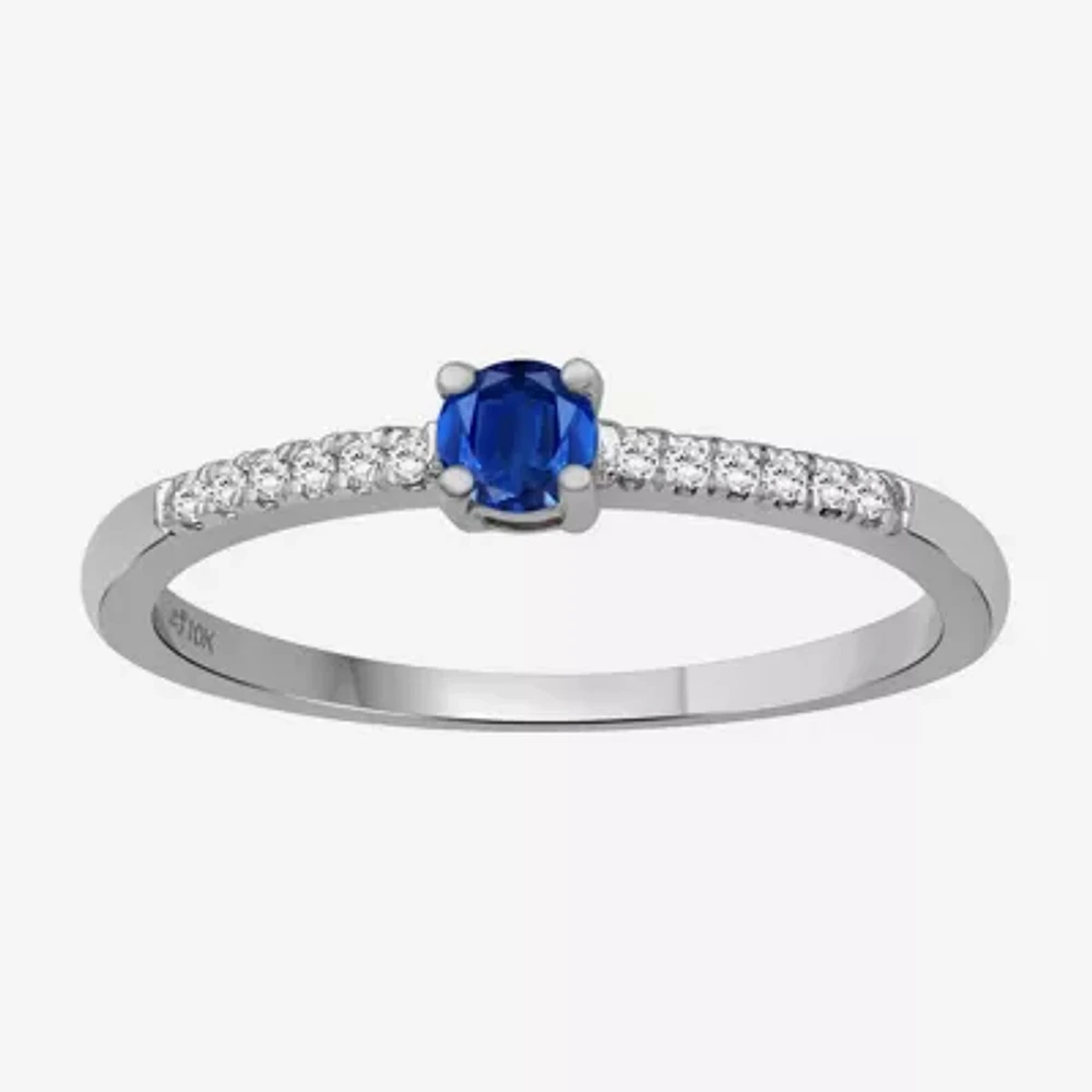 Womens Gemstone & 1/10 CT. T.W. Natural Diamond 10K Gold Cocktail Ring