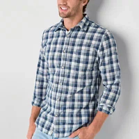 mutual weave Mens Long Sleeve Regular Fit Button-Down Shirt