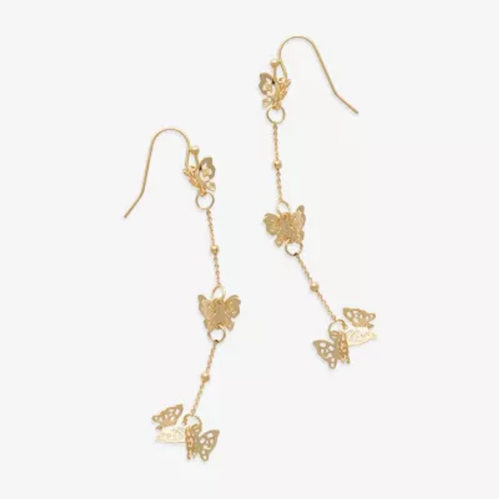 Mixit Womens Butterfly Drop Earrings