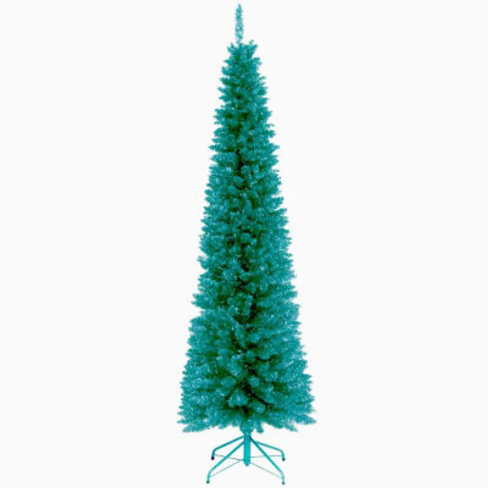 National Tree Co. Turquoise Tinsel 6 Foot Christmas Tree