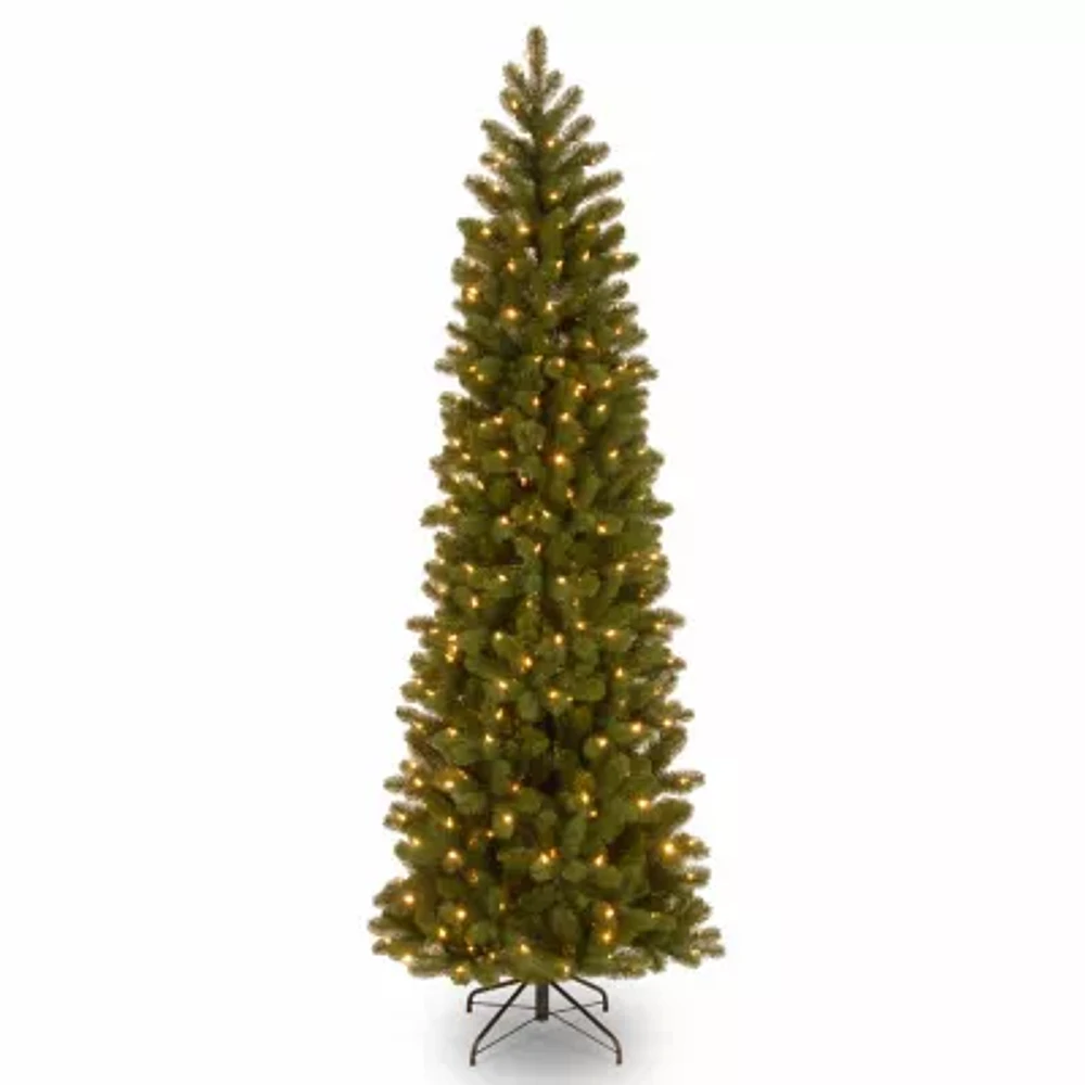 National Tree Co. Downswept Douglas Fir Slim Hinged 7 1/2 Foot Pre-Lit Fir Christmas Tree