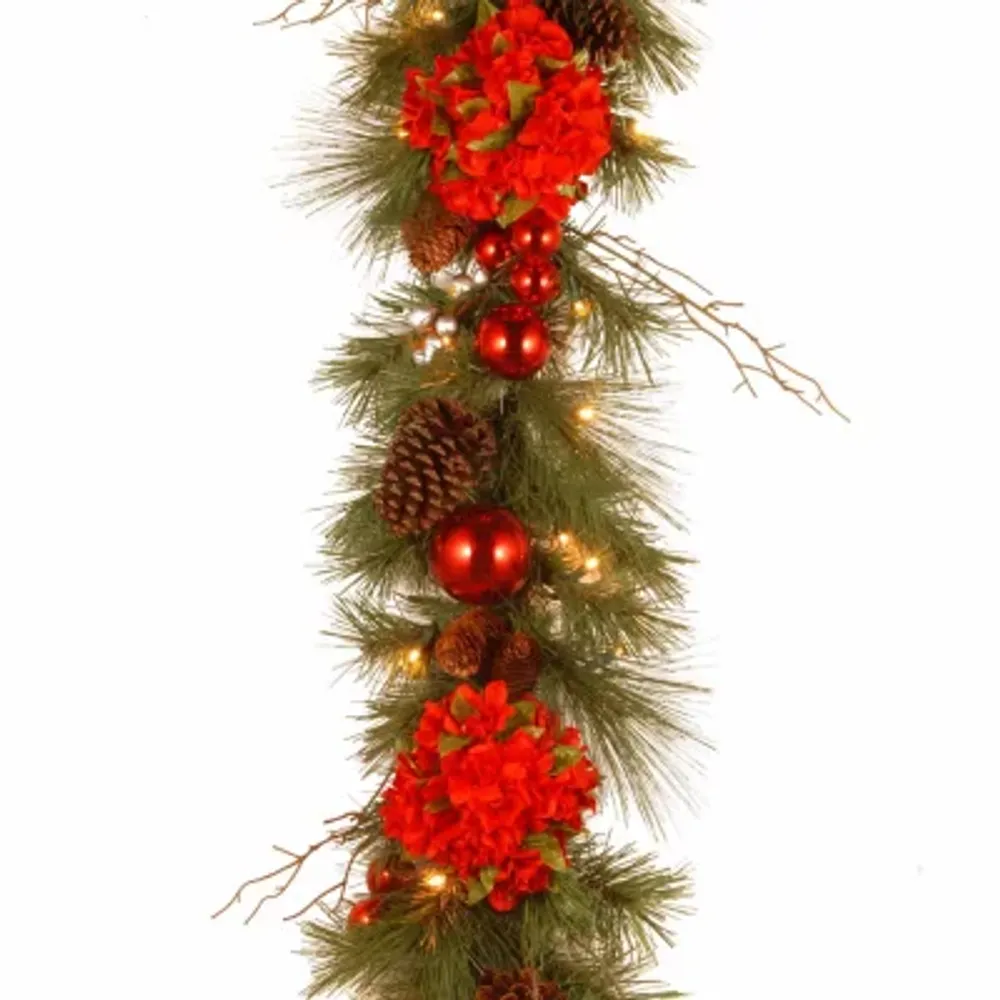 National Tree Co. Hydrangea Christmas Indoor Outdoor Garland
