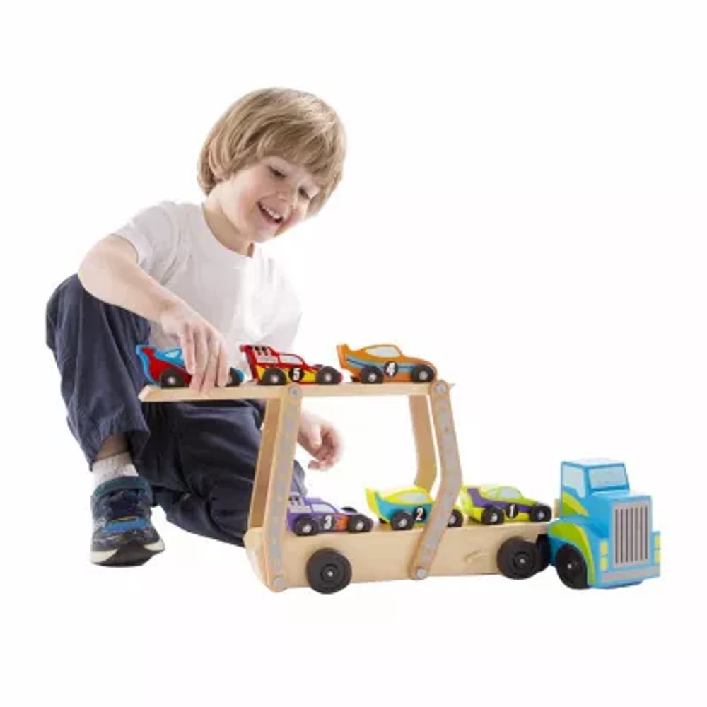 Melissa & Doug Mega Race-Car Carrier Interactive Toy