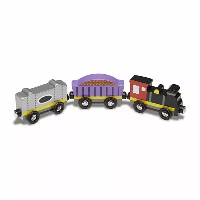 Melissa & Doug Wooden Train Cars Interactive Toy