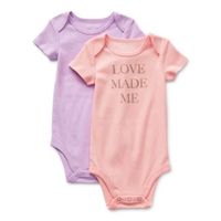 Okie Dokie Baby Girls Crew Neck Short Sleeve Rib 2-pc. Bodysuit