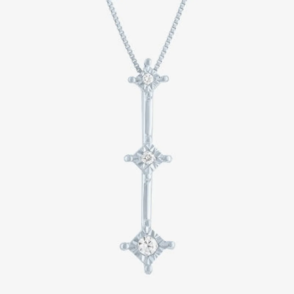 Womens Genuine White Diamond Accent 10K or Yellow Gold Pendant Necklace