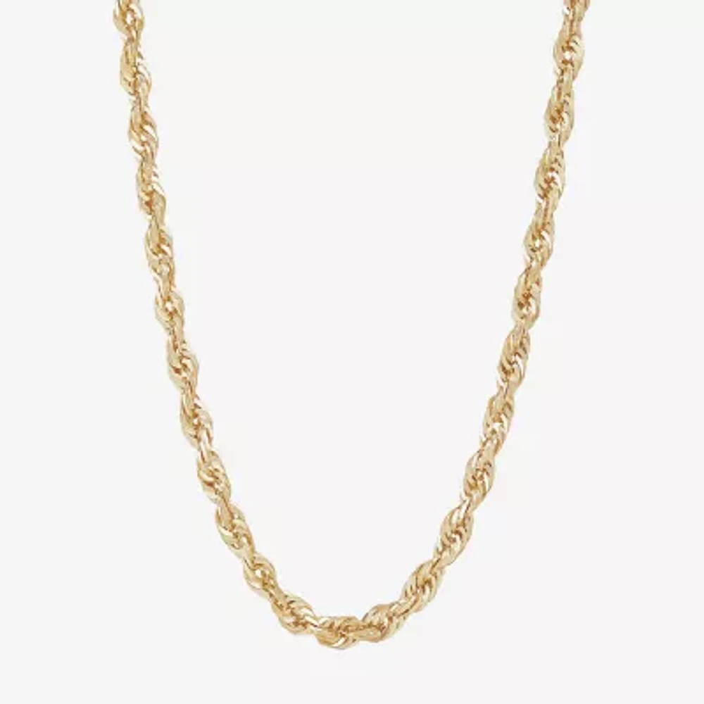 Unisex Adult 14K Gold 24 Inch Rope Chain Necklace