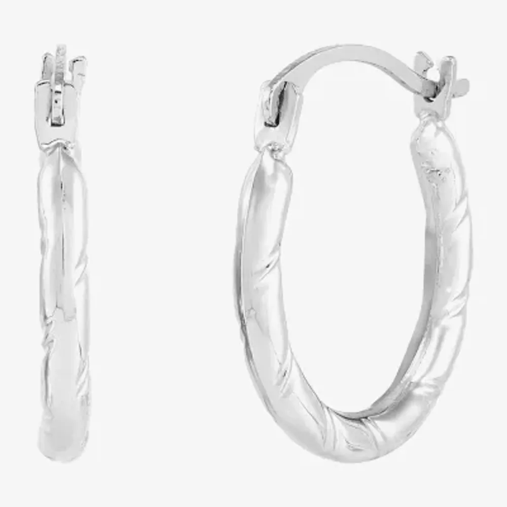 Womens 14K Gold 15.4mm Hoop Earrings